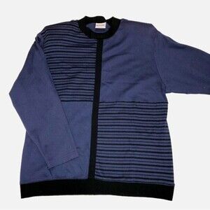 Vintage Aileen Cotton Knit Color Block Top with Bow Granny Core